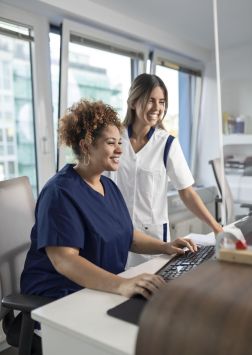Veste BP Stretch Caro  pour dames blanc/bleu nuit