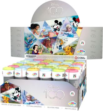 Souffleur de bulles de savon Disney Anniversaire des 100 ans 36 x 60ml en carton display qualité superieure