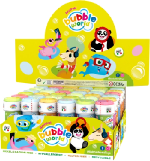 Souffleur de bulles de savon animaux mignons 36 x 60ml en carton display qualité superieure