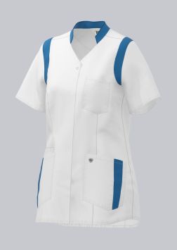 Veste BP Stretch Caro pour dames blanc/bleu acide