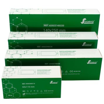 Sachets de stérilisation autocollants Sogeva 90 x 230mm 200pcs