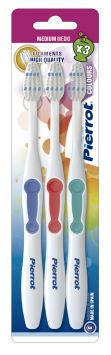 3 pack brosses à dents pour adultes Pierrot Medium