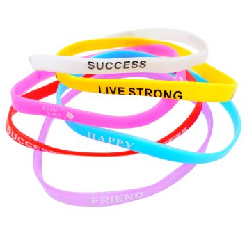 Bracelets en silicone colorés avec slogan joyeux 100 pièces