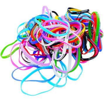 Bracelets en silicone colorés avec slogan joyeux 100 pièces