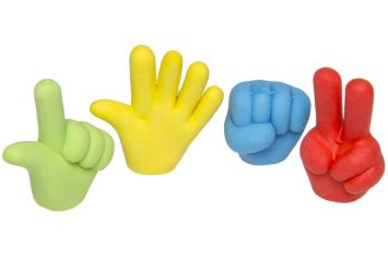 Gommes à main amusantes emballées par 100 dans un bocal