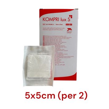 Gaaskompressen 5x5cm (per 2 verpakt)   doos 50 stuks