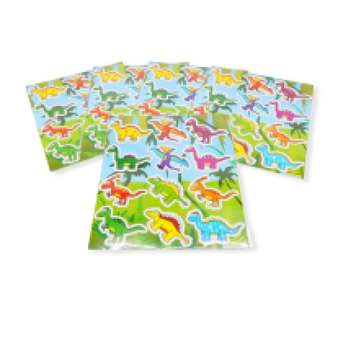 Dino stickers feuilles de 10 x10 cm 120 feuilles par boite