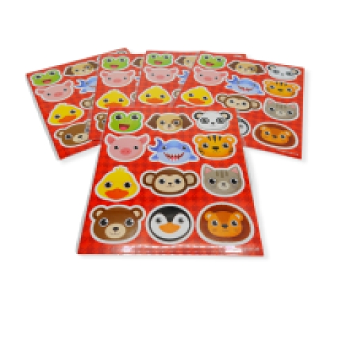 Animaux mignons sticker 12 sticker par feuille 10 x11 cm 120 feuilles/boite