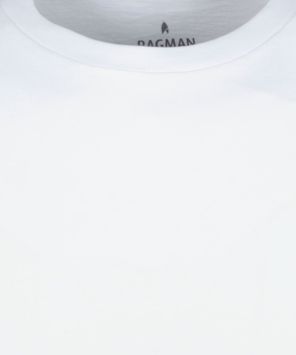 Ragman 2 T-shirts en double paquet avec encolure ronde Blanc