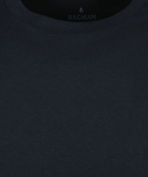 Ragman 2 T-shirts en double paquet avec encolure ronde Noir