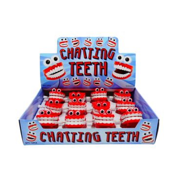 Dansende Klappertandjes met oogjes 12 stuks in display